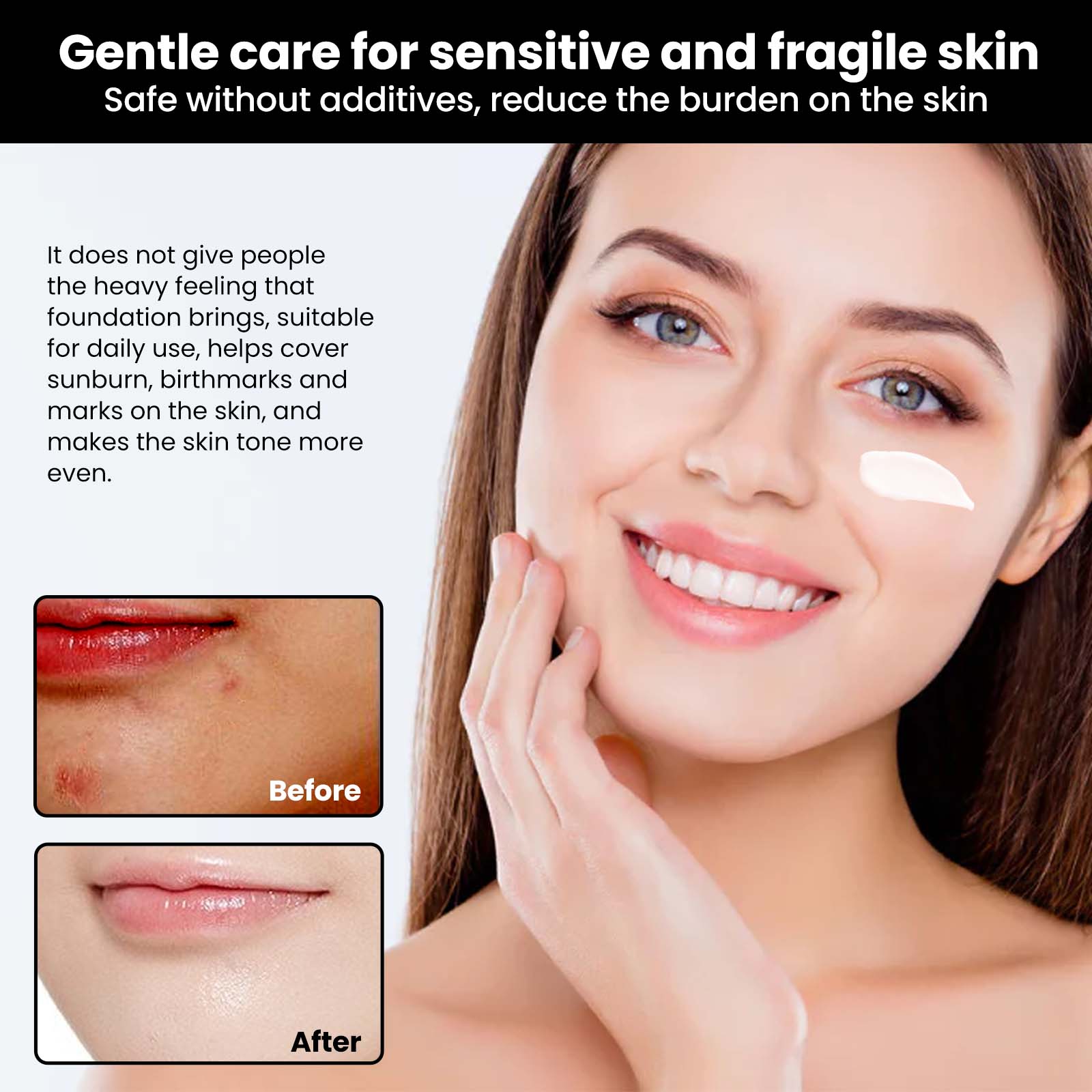 Moisturizing Toning Cream, Light Makeup To Hide Spots Hydrating Moisturizing Beauty Brightening Cream For Lazy Skin - Korvel