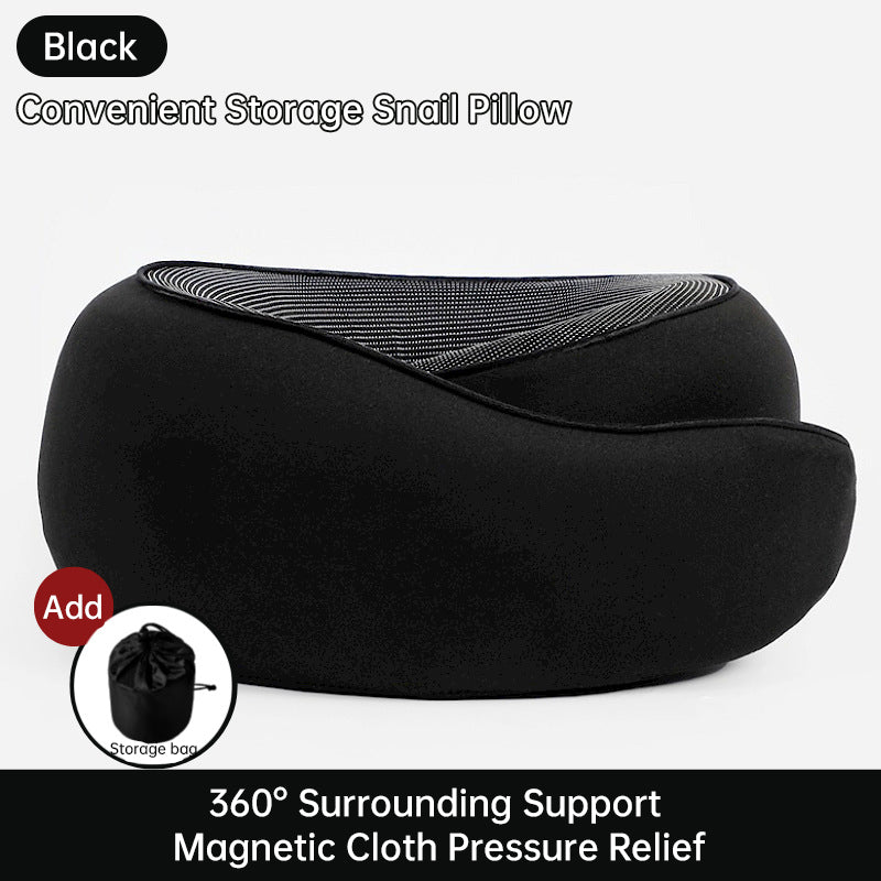 Premium Memory Foam Travel Neck Pillow - Snail Style