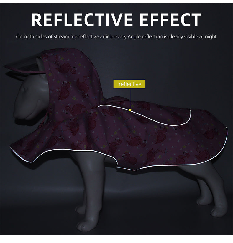 Waterproof Reflective Cape Raincoat for Dogs