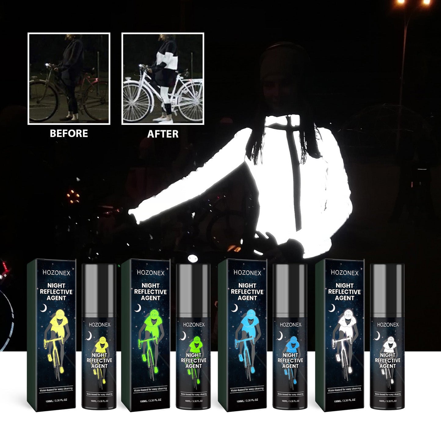 Hozonex Night Reflective Spray for Enhanced Visibility