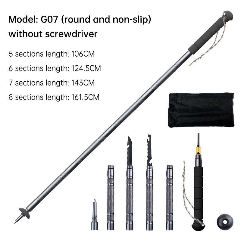 Folding telescopic outdoor hiking tactical self-defense stick Walking stick - Korvel