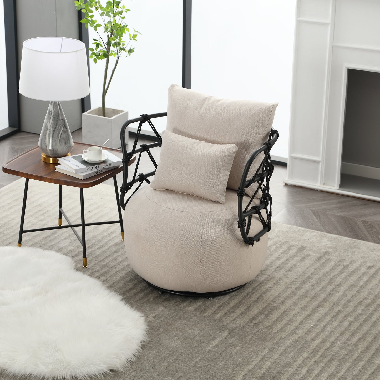 Silla de sala de estar tapizada y con botones COOLMORE