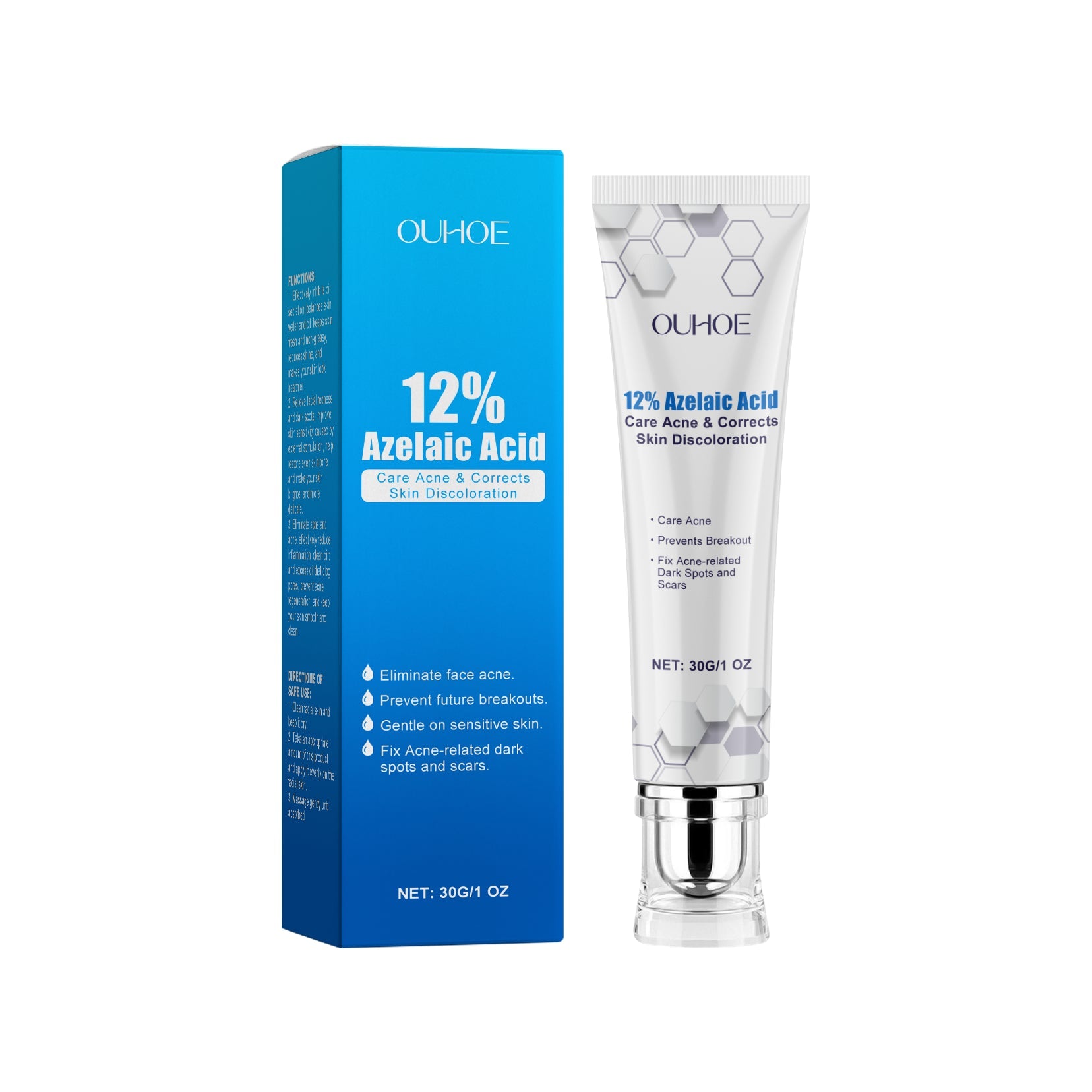 Azelaic Acid Acne Cream Gently Nourishes And Moisturizes Skin And Balances Oil And AcneOuhoe Azelaic Acid Acne Cream Gently Nourishes And Moisturizes Skin And Balances Oil And Acne - Korvel