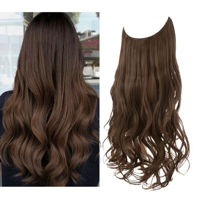One-piece women's hair extension piece with abundant hair volume U-shaped fishing line invisible and natural long curly hair - Korvel