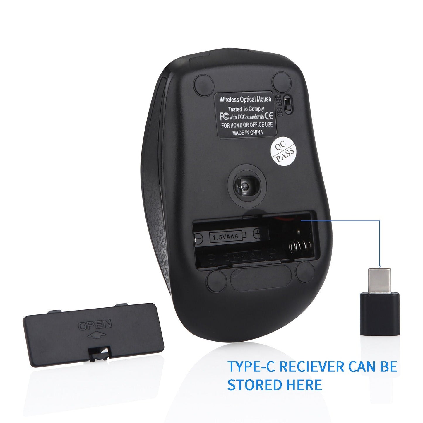 Ratón Inalámbrico Silencioso USB-C para Oficina y Juegos