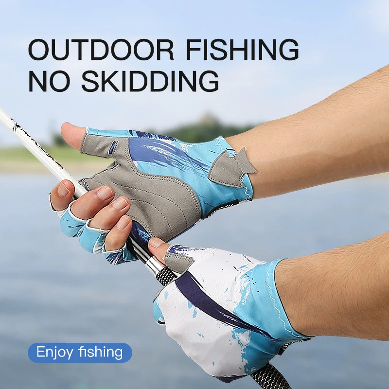 Fishing Gloves Men Women Non-slip Half-finger UV Protection Lightweight Breathable Outdoor Sport Equipment Angling Sailing Glove - Korvel