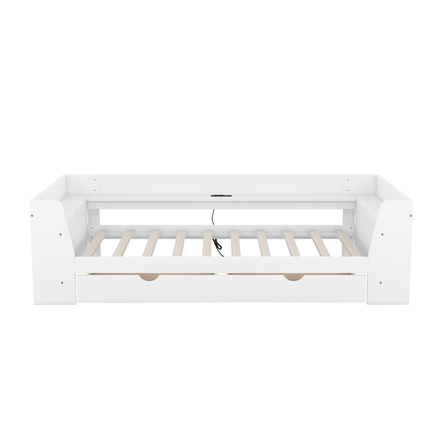 Upholstered Daybed with Trundle, Wood Slat Support,Upholstered Frame Sofa Bed Twin Blue - Korvel