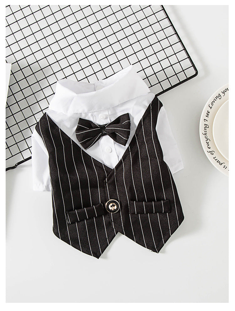 Pet Dog Suit Summer Thin Teddy Suit Shirt Suit Wedding Dress Dog Cat Spring Summer Clothes - Korvel