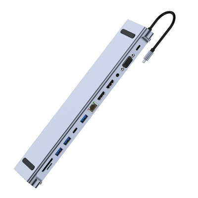 Dual HDMI docking station 12 in 1 high-definition MST USB HUB multi screen display type-c docking station - Korvel