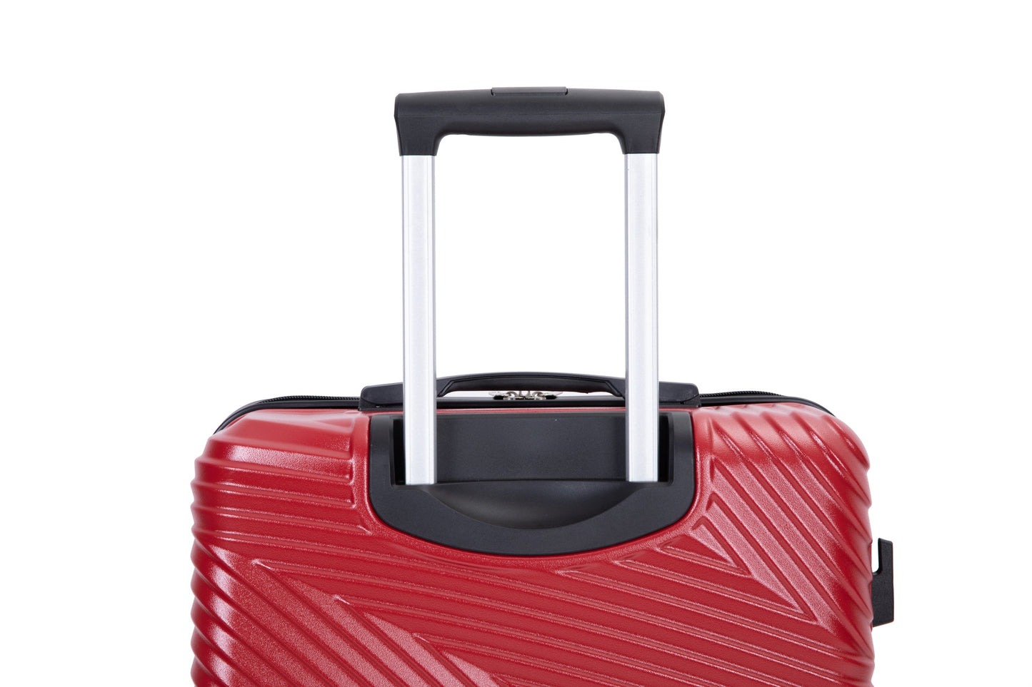 3 Piece Lightweight Luggage Set with Spinner Wheels - Red