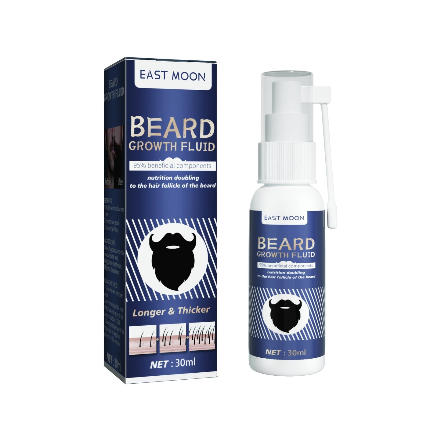 Facial Hair Growth Solution, Care For Men's Facial Hair Growth Solution To Nourish Thick Beard Growth - Korvel