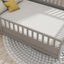 Full size floor bed, children's floor bed frame, Montessori wood floor bed, support Flat noodles gray - Korvel