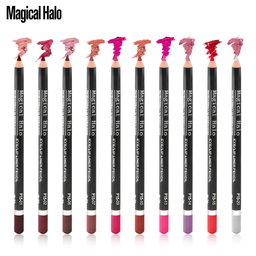 Magical Halo Easy To Color Lip Liner / Eyeliner 10 Colors Waterproof Lip Pencil That Lasts Makeup And Does Not Fade - Korvel