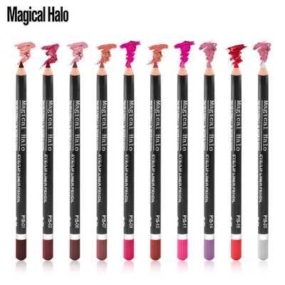 Magical Halo Easy To Color Lip Liner / Eyeliner 10 Colors Waterproof Lip Pencil That Lasts Makeup And Does Not Fade - Korvel