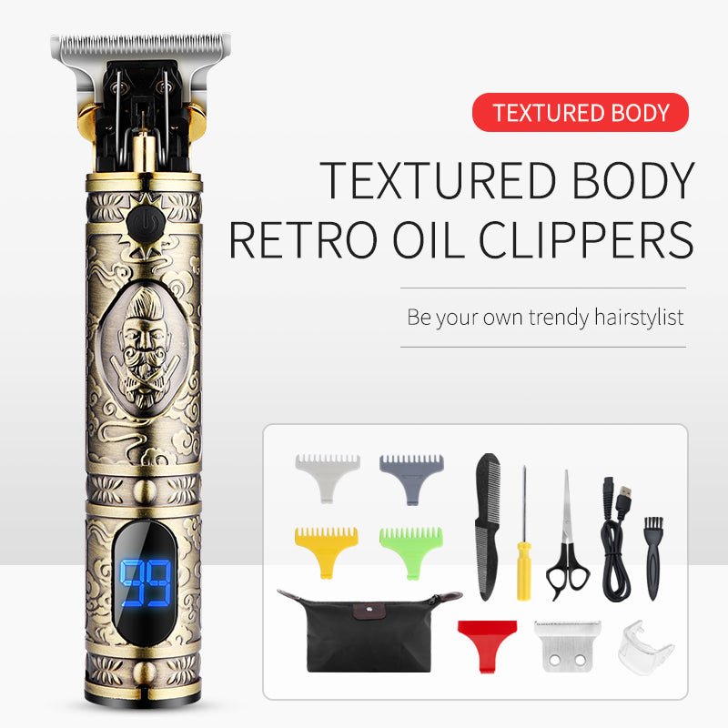 Retro Electric Hair Clipper T9 with LCD Display