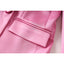 Elegant Pink Satin Suit Jacket and Skirt Set