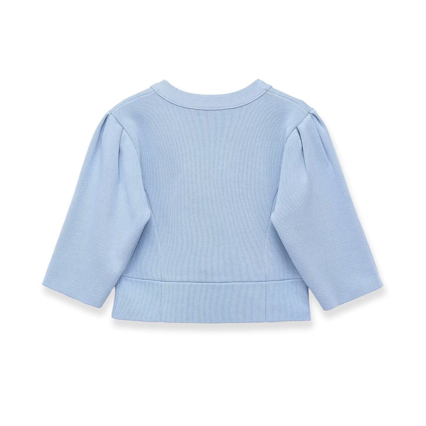 Chaleco de Punto Burbuja con Cuello Redondo Chic