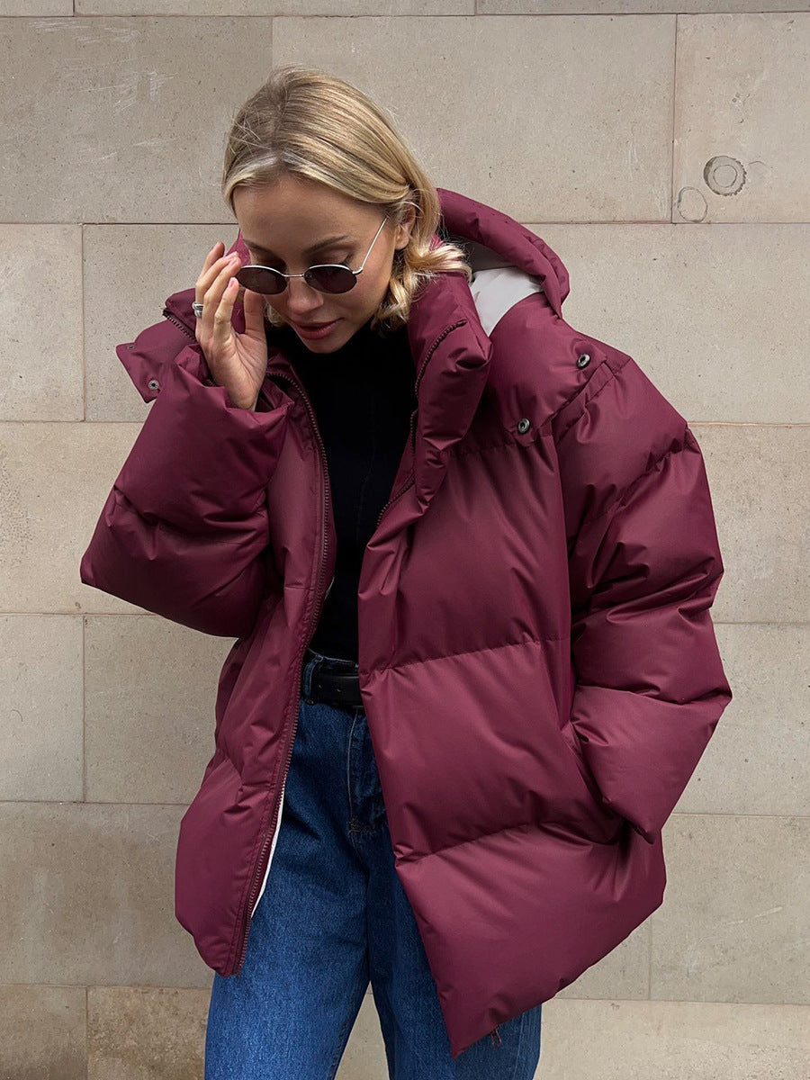 Parka en coton avec capuche amovible et style pour l'hiver