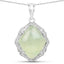 Pendentif en argent sterling avec préhnite véritable de 7,49 carats et topaze blanche
