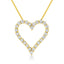 14K Yellow Gold Plated Sterling Silver Diamond Heart Pendant Necklace