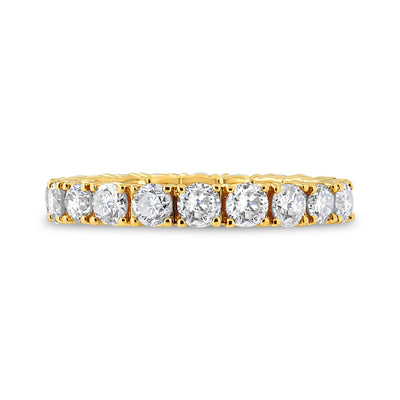 Bague d'éternité en or jaune 14K avec diamants de 2,00 cttw - Taille 6,75
