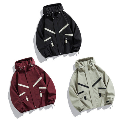 Stylish Hooded Waterproof Jacket for Outdoor Leisure