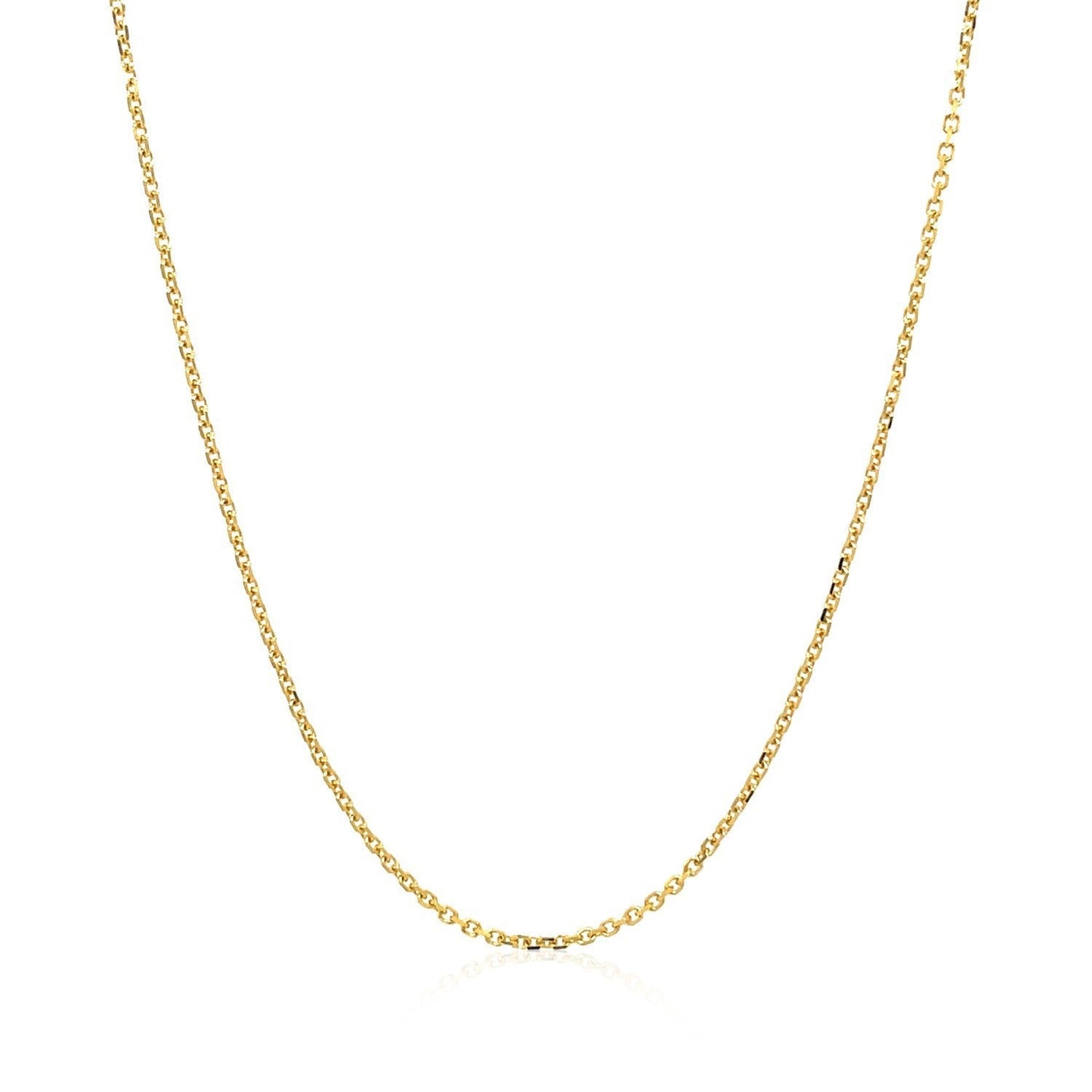 18k Yellow Gold Diamond Cut Cable Link Chain - 1.10 mm