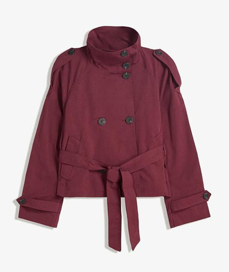 Abrigo Trench de Mujer con Botones y Cintura Ajustable