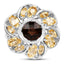 Bague en argent sterling avec quartz fumé et citrine de 3,46 carats