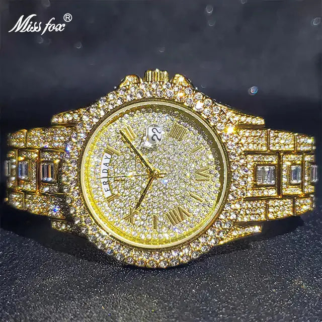 Luxury Men's Watch with 18K Gold Finish