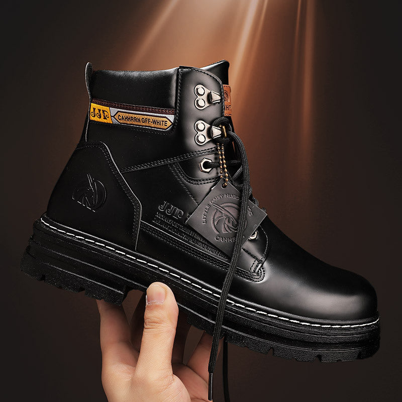 Men's Lace-up Outdoor Work Boots - Trendy Casual Style