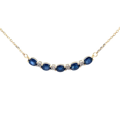 Sapphire Diamond Fashion Pendant in 10KT Yellow Gold
