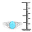 1.92 Carat Genuine Turquoise and White Zircon Sterling Silver Ring