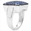 Bague de fiançailles en argent sterling avec tanzanite véritable de 2,21 carats