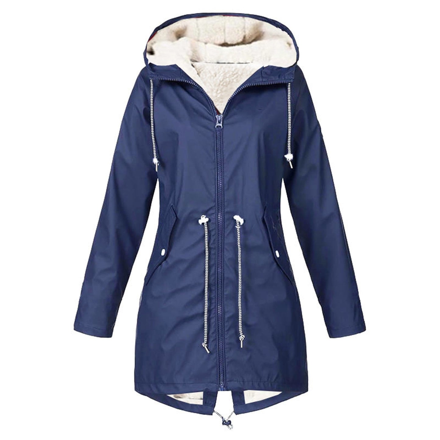 Plus Size Waterproof Sports Jacket with Fleece Lining