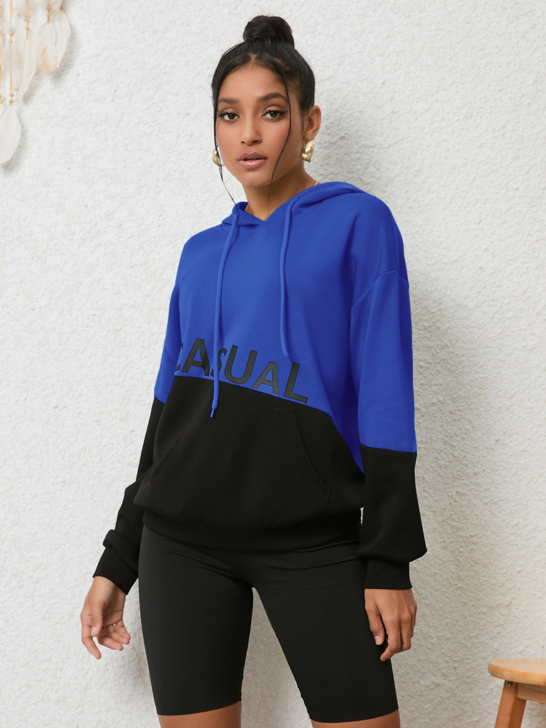Sudadera gráfica de dos tonos CASUAL
