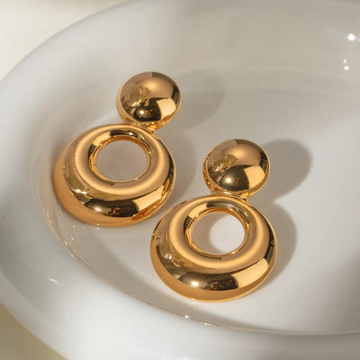 Elegant 18K Gold-Plated Cutout Earrings
