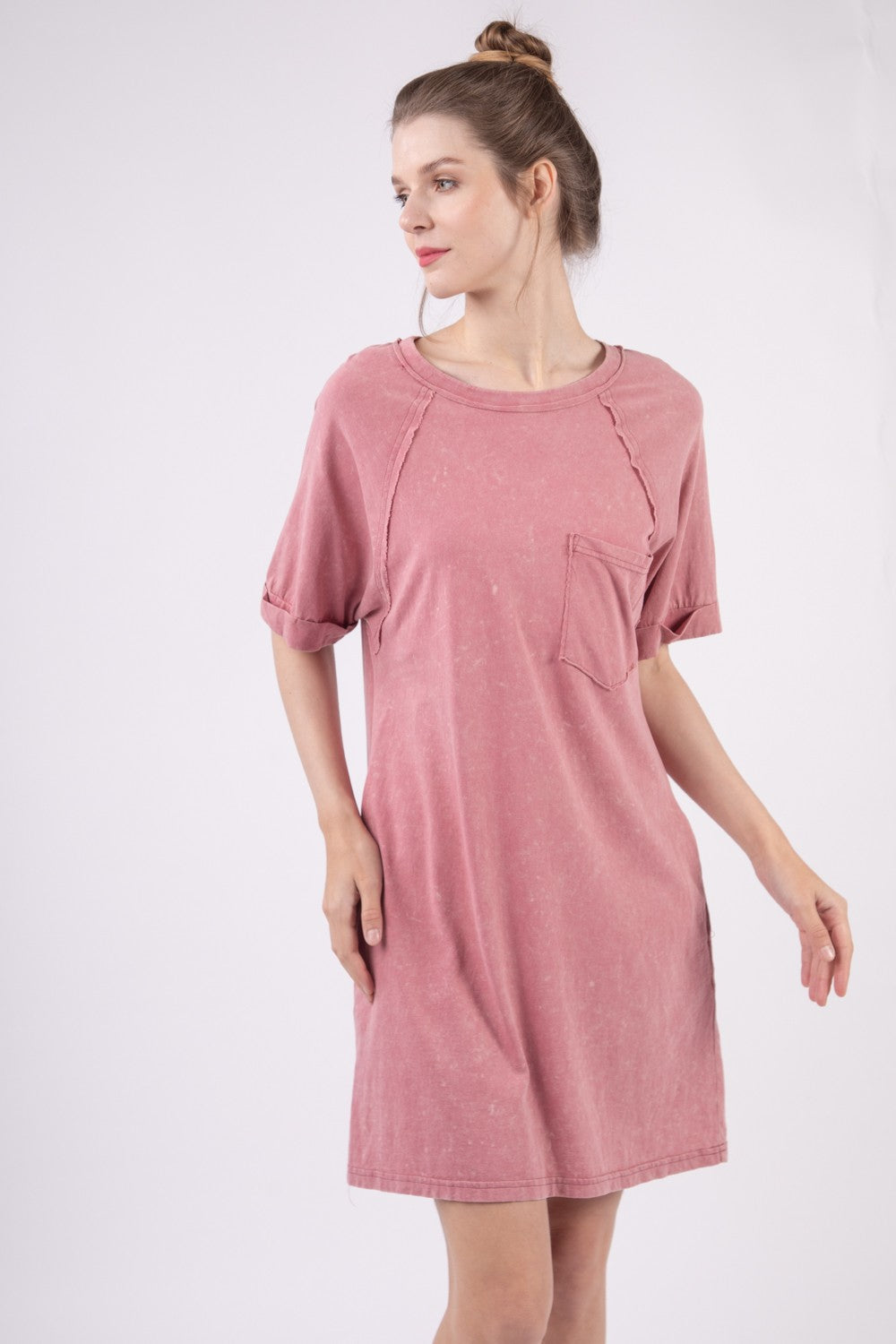 Effortlessly Chic Mini Tee Dress with Pockets