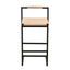 Set of 2 Bar Stools with Back Paper Rope Woven Counter Height Dining Chairs for Kitchen Home (Paper Rope with Back) - Korvel