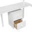 Twin Loft Wood Bed with Under-bed, Built-in Desk, a Storage Cabinet of 2 Drawers, Guardrails, Ladder,White - Korvel
