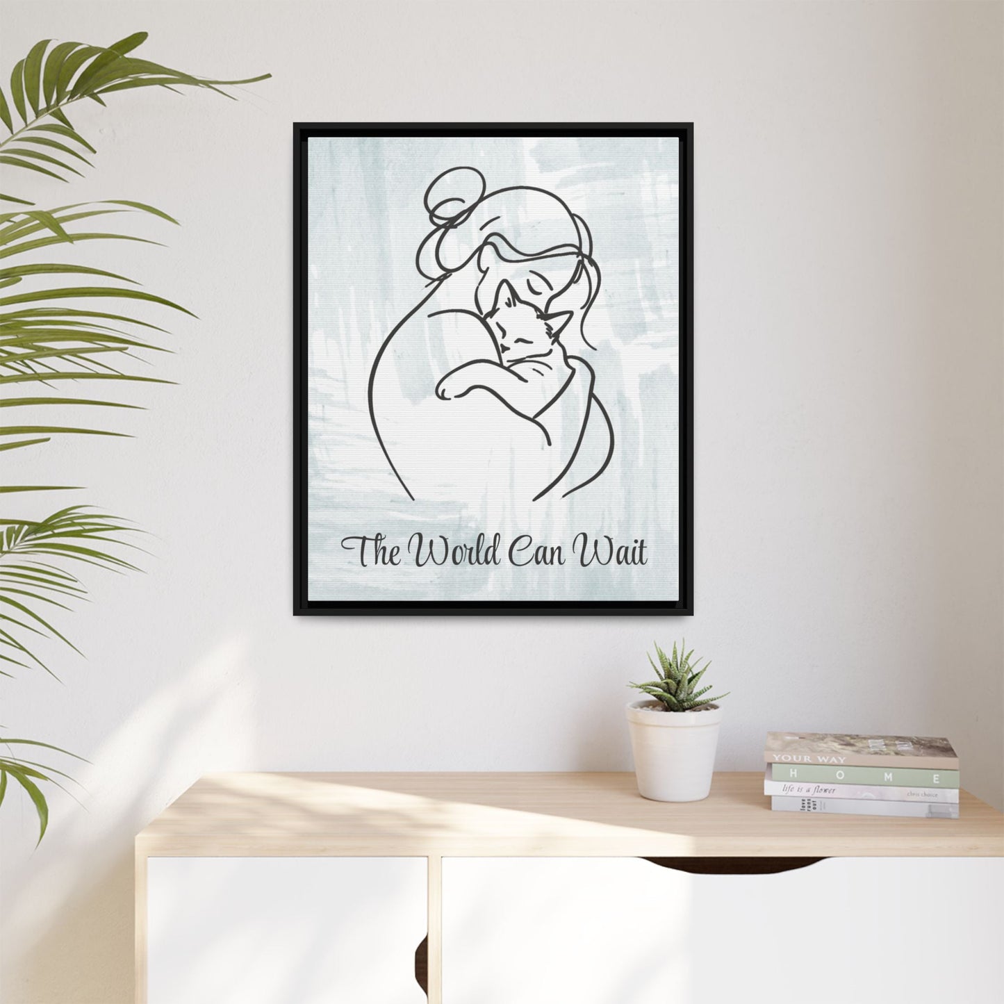 L'impression sur toile Chat Le Monde Peut Attendre