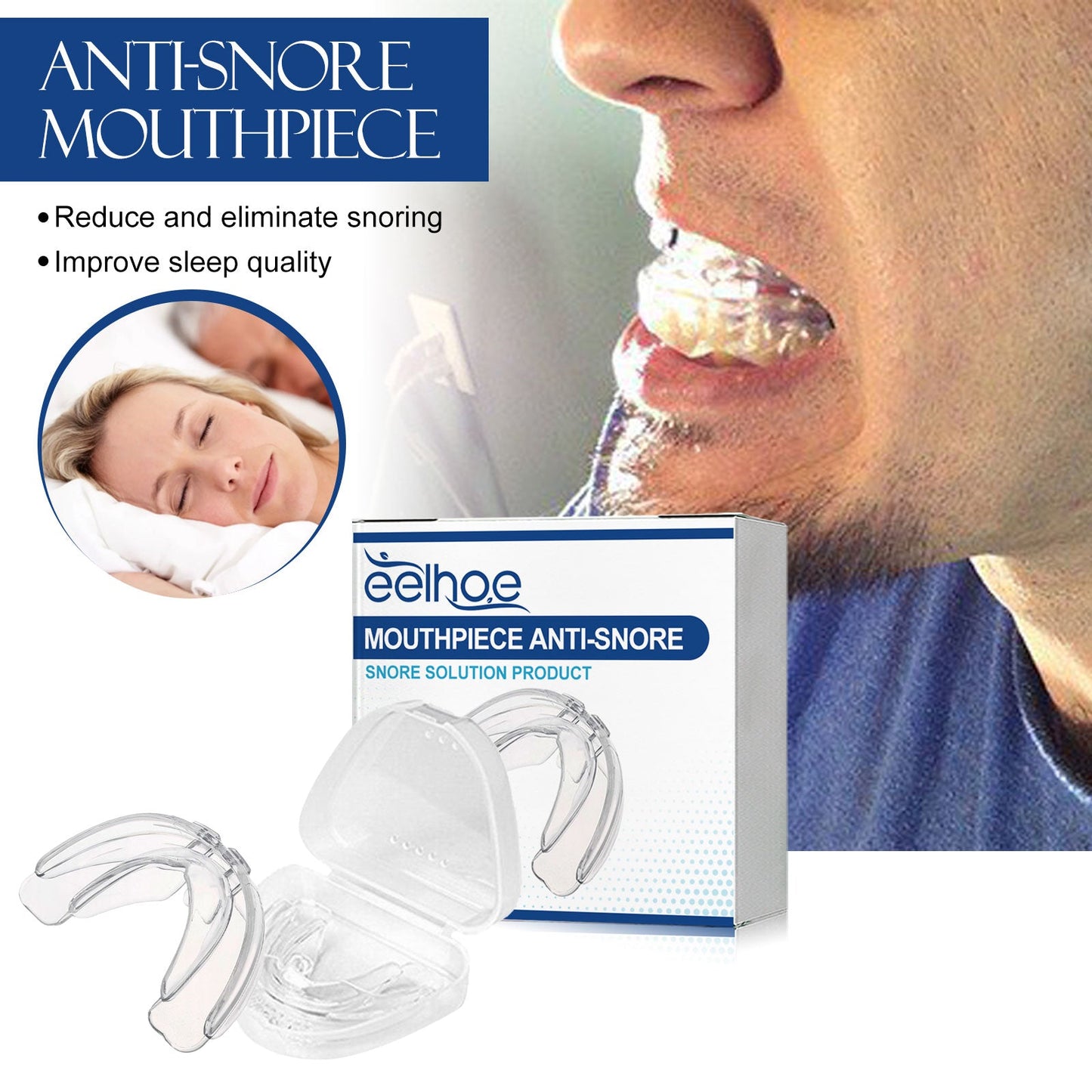 Anti-Snoring Braces Anti-Snoring, Anti-Grinding, Anti-Breathing Mouth Guard Anti-Snoring Dental Support Protective Braces - Korvel