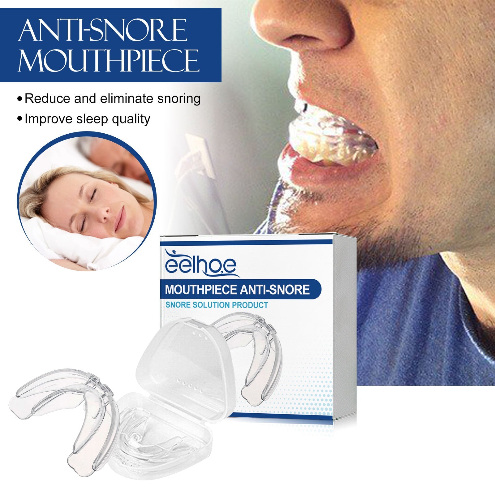 Anti-Snoring Braces Anti-Snoring, Anti-Grinding, Anti-Breathing Mouth Guard Anti-Snoring Dental Support Protective Braces - Korvel