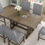 Ensemble de salle à manger TOPMAX en bois massif de style mid-century de 7 pièces