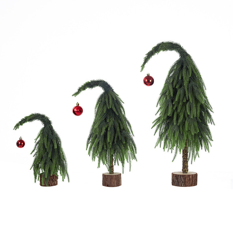 Crooked Neck Christmas Leaves Desktop Ornament