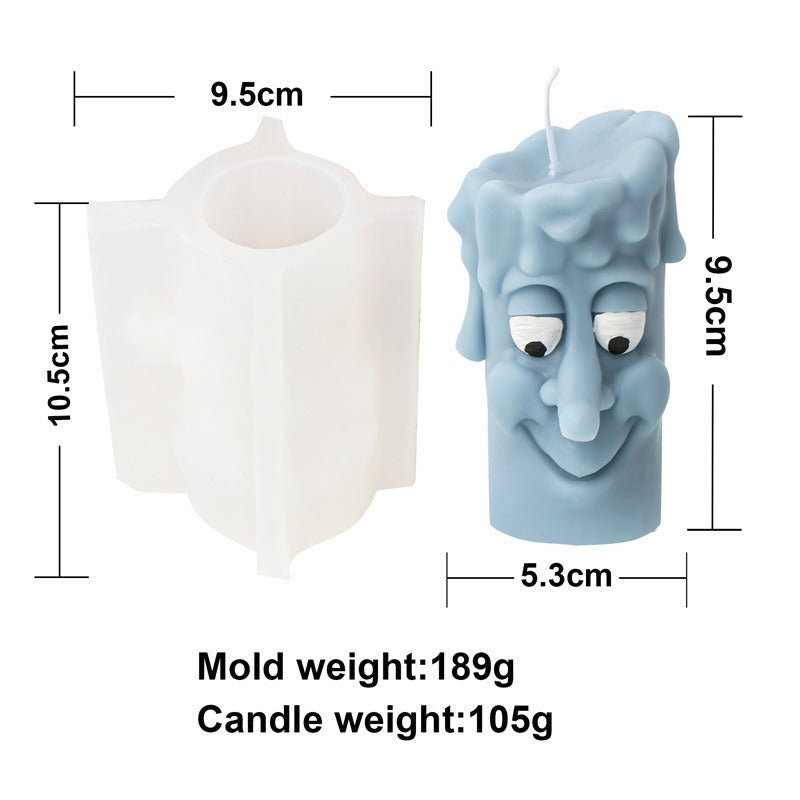 Molde de Silicona para Velas de Expresión Divertida - Caras Felices y Enfadadas
