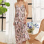 Elegant Watercolor V-Neck Midi Cami Dress for Women