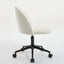 Velvet fabric office chair, mid back adjustable rotating computer chair, black legs, cushioned office chair with wheels ，White - Korvel