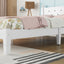 Twin Bed with Button-Decoration Headboard, with Bed Slats,White - Korvel