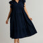 Robe à manches volantées grande taille bleu marine